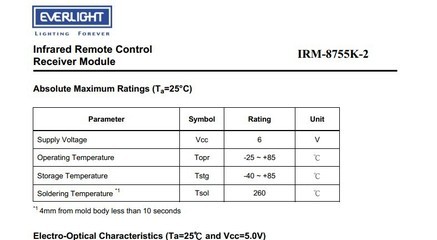 光電器件新選擇 臺(tái)灣億光紅外線接收頭IRM-8755K-1